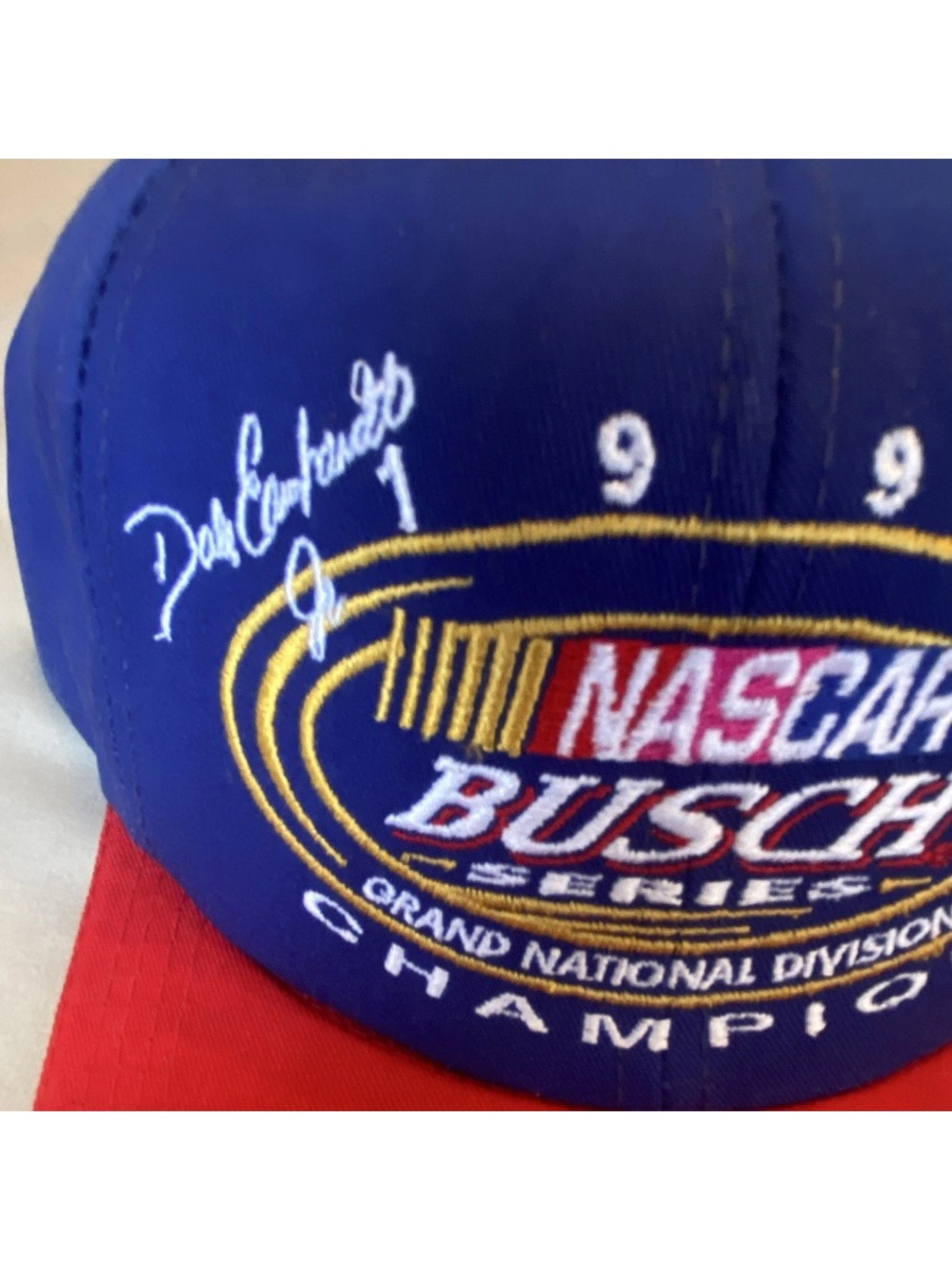 Vintage 1998 Dale Earnhardt Jr Nascar Blue and Red Busch Series Champion Hat - Picture 2 of 11